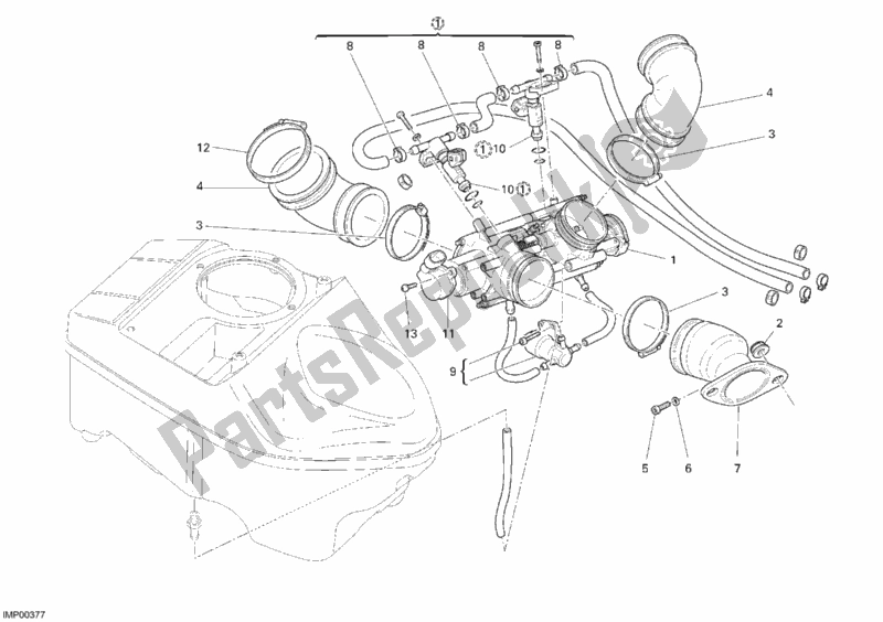 All parts for the Throttle Body of the Ducati Sportclassic Sport 1000 Single-seat JAP 2007